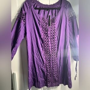 ZINGARA- Kurta Maviry. Long sleeve purple dress. Size Large.